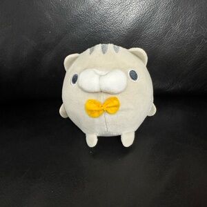 Cute Plush Cat Toy with Yellow Bow